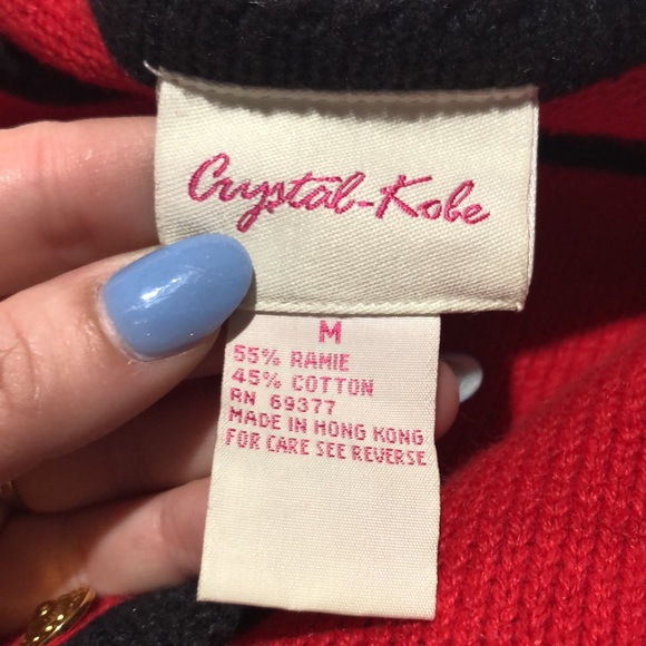 Crystal Kobe red 3-D Scottie Dog cardigan size medium - Picture 11 of 11